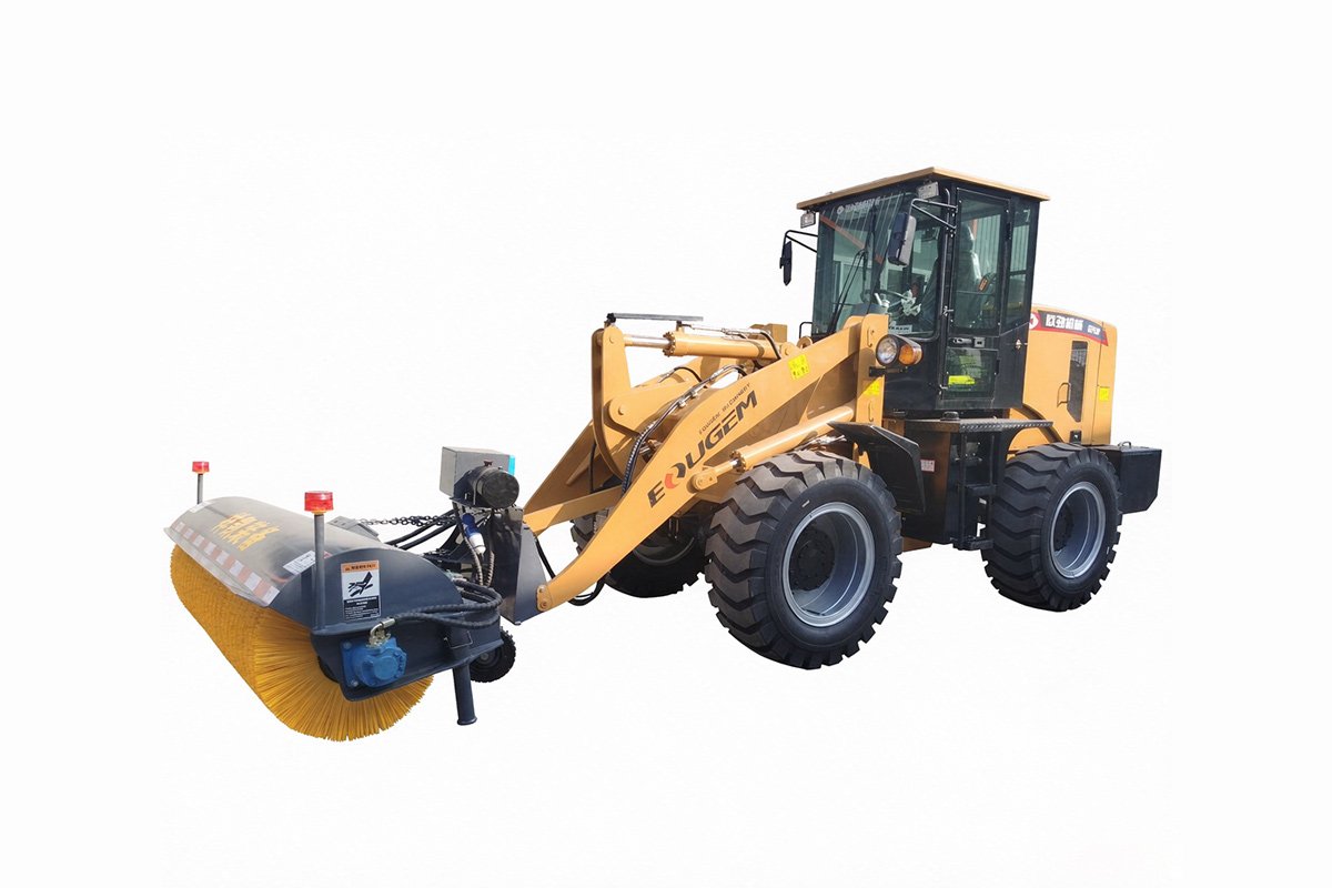 Loader-Mounted Snow Sweep Roller Brush